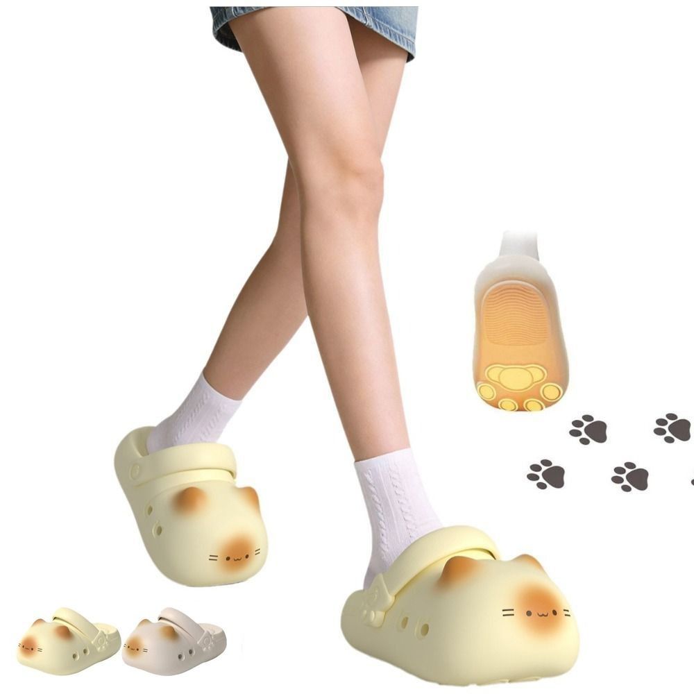 Cat Claw Bark - 愛らしい防水猫スリッパ、猫の足型滑り止め付き、つま先が閉じた柔らかい底のレディーススリッパ、屋内外兼用