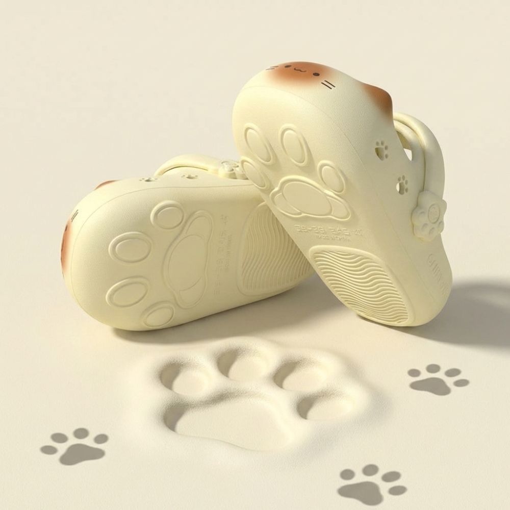 愛らしい防水猫スリッパ、猫の足型滑り止め付き、つま先が閉じた - Cat Claw Bark のレビューと価格