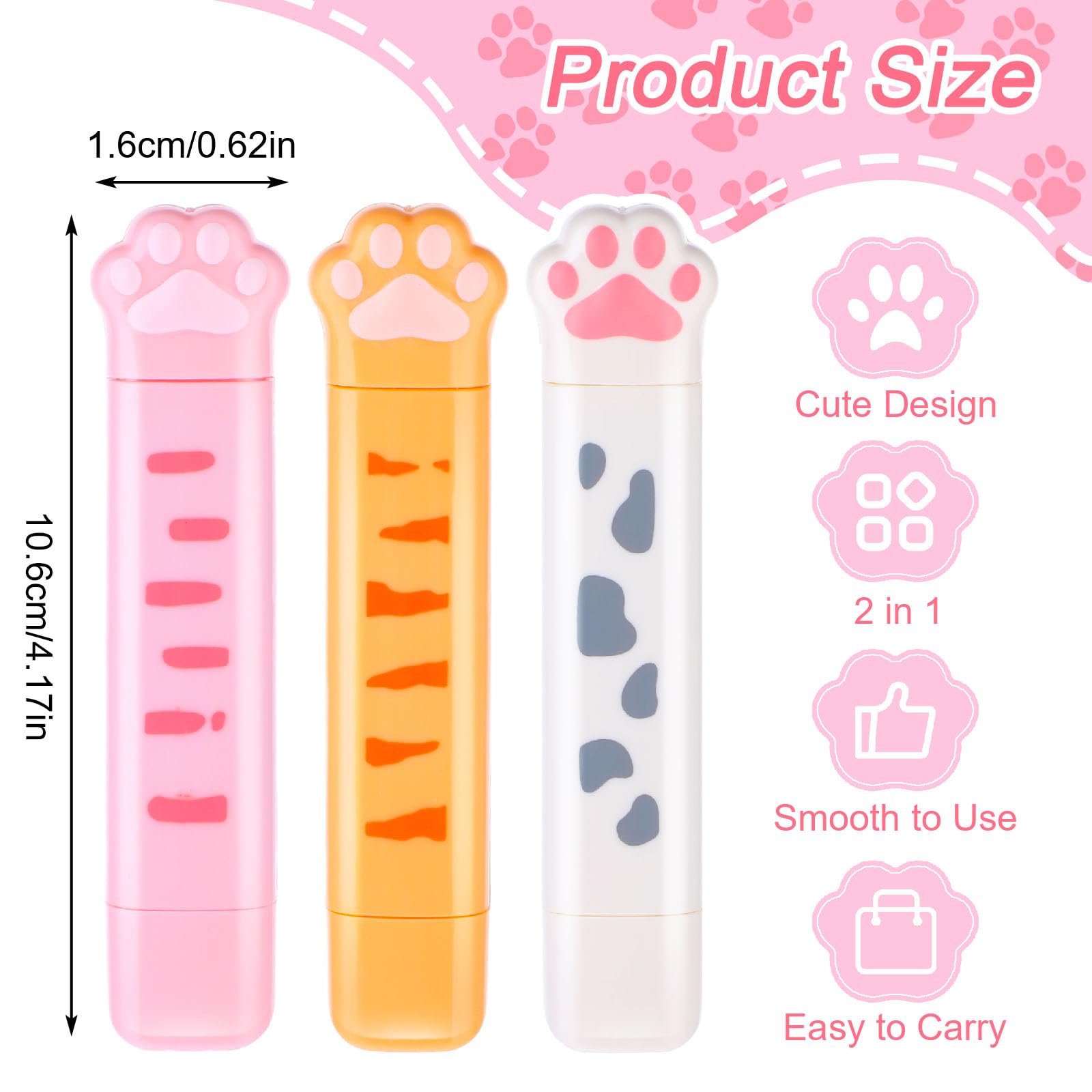 1/3 個ホワイトアウト両面粘着テープ、修正テープ、2 in - Cat Claw Bark のレビューと価格