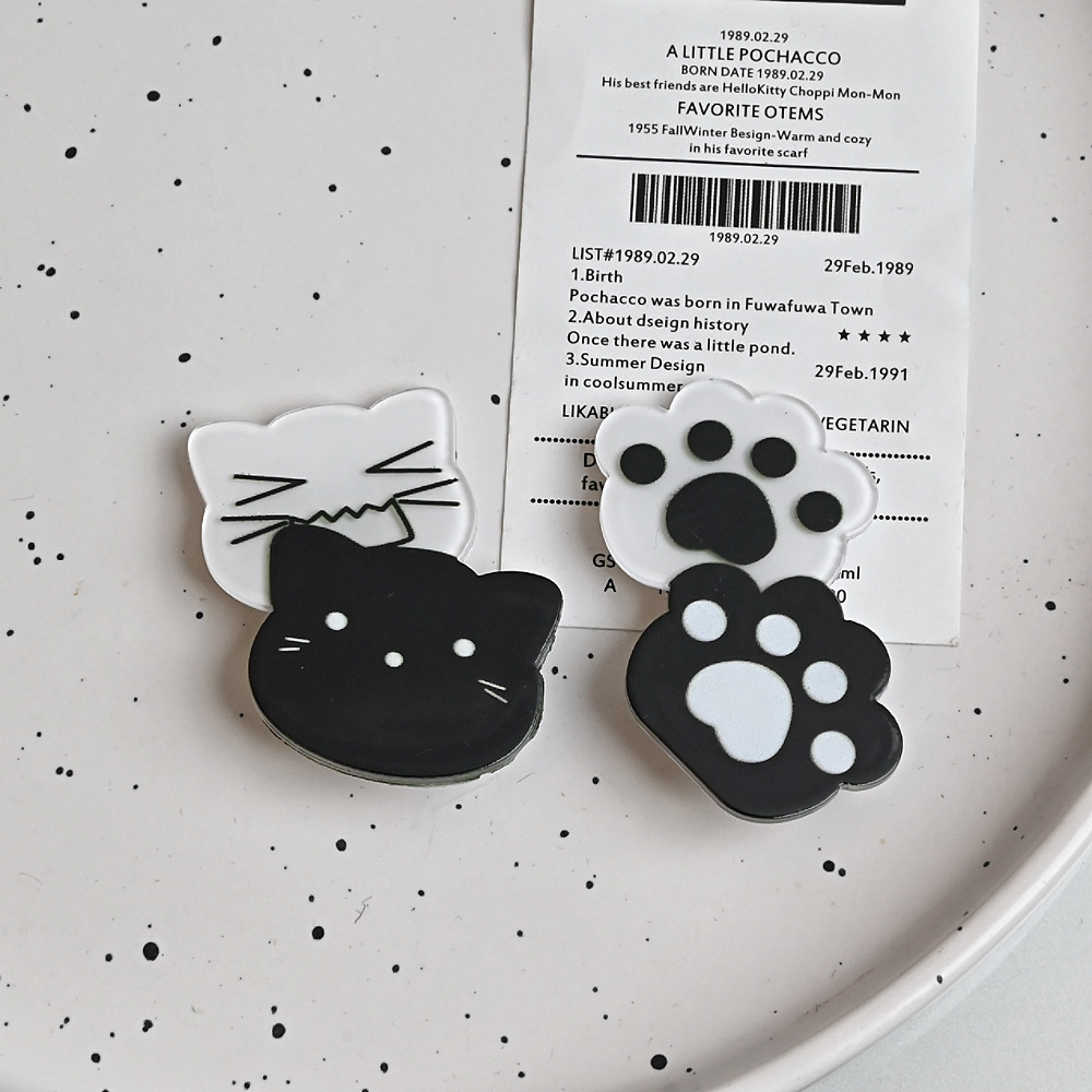 かわいい Y2K 猫のヘアピン黒白猫の足ヘアクリップかわいい - Cat Claw Bark のレビューと価格